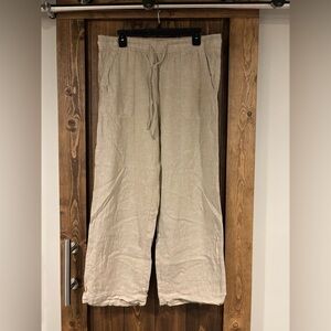 Gap Linen Blend Wide Leg Pull On Pants Large